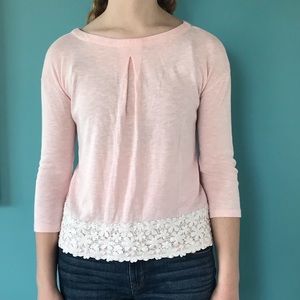 Light pink shirt with lace bottom